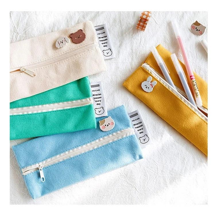 ペンケース 高校生 おしゃれ シンプル 韓国 筆箱 ポーチ カラフル ピンバッジ うさぎ 猫 くま 犬 ブルー レッド オレンジ 9c55 9c55 Zakzak雑貨 通販 Yahoo ショッピング