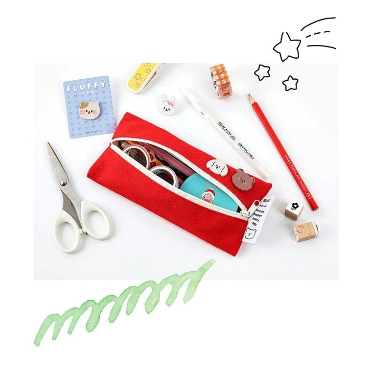 ペンケース 高校生 おしゃれ シンプル 韓国 筆箱 ポーチ カラフル ピンバッジ うさぎ 猫 くま 犬 ブルー レッド オレンジ 9c55 9c55 Zakzak雑貨 通販 Yahoo ショッピング