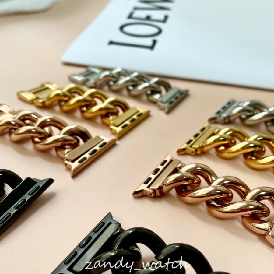 アップルウォッチ バンド ステンレス製 チャンキー チェーン ベルト Apple Watch series8 7 SE 6 5 4 3 2 1 おしゃれ レディース 38mm 40mm 41mm 42mm 44mm 45mm |  | 01