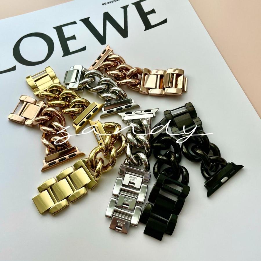 アップルウォッチ バンド ステンレス製 チャンキー チェーン ベルト Apple Watch series8 7 SE 6 5 4 3 2 1 おしゃれ レディース 38mm 40mm 41mm 42mm 44mm 45mm |  | 02