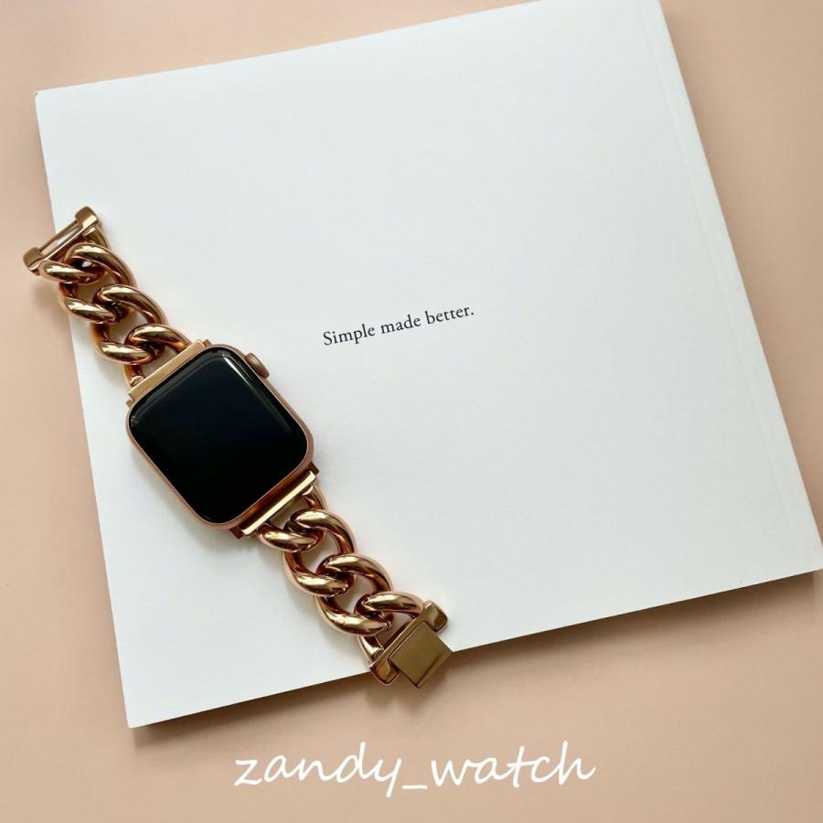 アップルウォッチ バンド ステンレス製 チャンキー チェーン ベルト Apple Watch series8 7 SE 6 5 4 3 2 1 おしゃれ レディース 38mm 40mm 41mm 42mm 44mm 45mm |  | 06