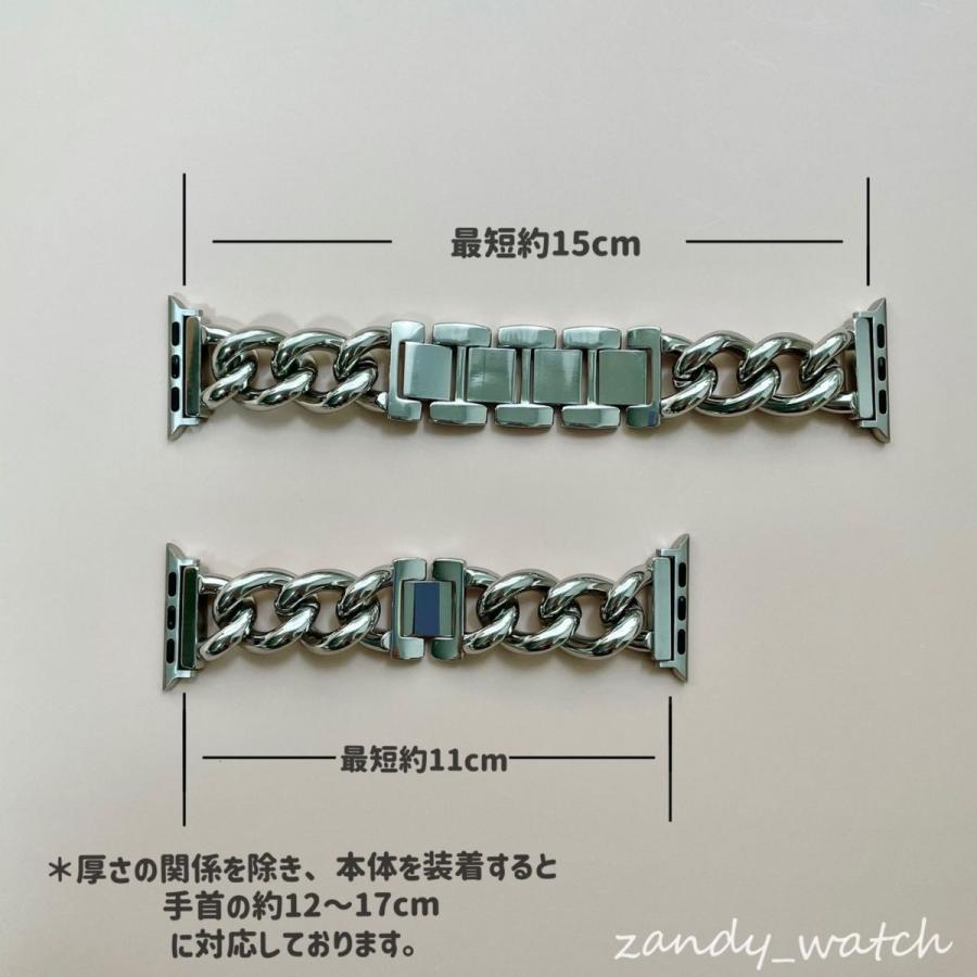 アップルウォッチ バンド ステンレス製 チャンキー チェーン ベルト Apple Watch series8 7 SE 6 5 4 3 2 1 おしゃれ レディース 38mm 40mm 41mm 42mm 44mm 45mm |  | 09