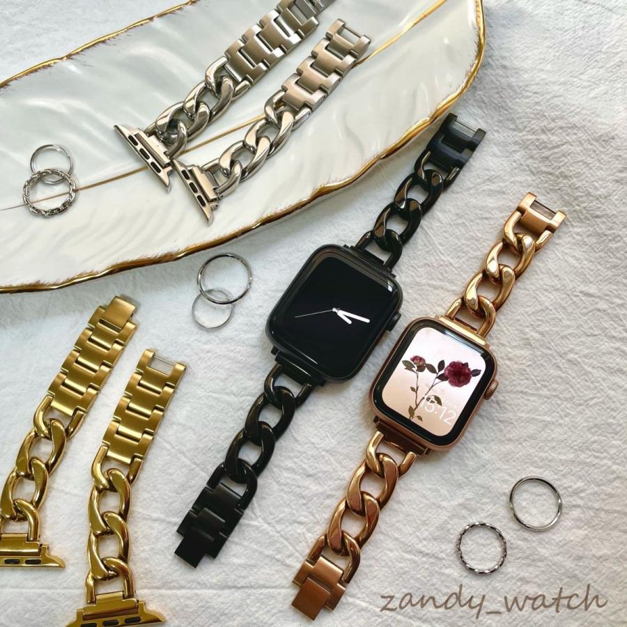 アップルウォッチ バンド ステンレス製 チェーン ベルト Apple Watch series 8 7 SE 6 5 4 3 2 1 可愛い レディース 38mm 40mm 41mm 42mm 44mm 45mm おしゃれ |  | 01