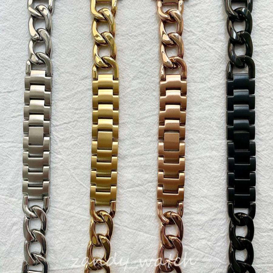 アップルウォッチ バンド ステンレス製 チェーン ベルト Apple Watch series 8 7 SE 6 5 4 3 2 1 可愛い レディース 38mm 40mm 41mm 42mm 44mm 45mm おしゃれ |  | 02