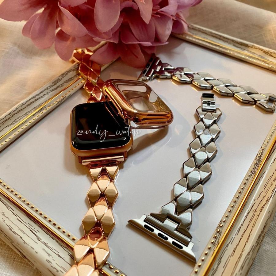 アップルウォッチ バンド 菱形チェーン ベルト メタル Apple Watch series 8 7 SE 6 5 4 3 2 1 可愛い レディース 38mm 40mm 41mm 42mm 44mm 45mm おしゃれ |  | 02