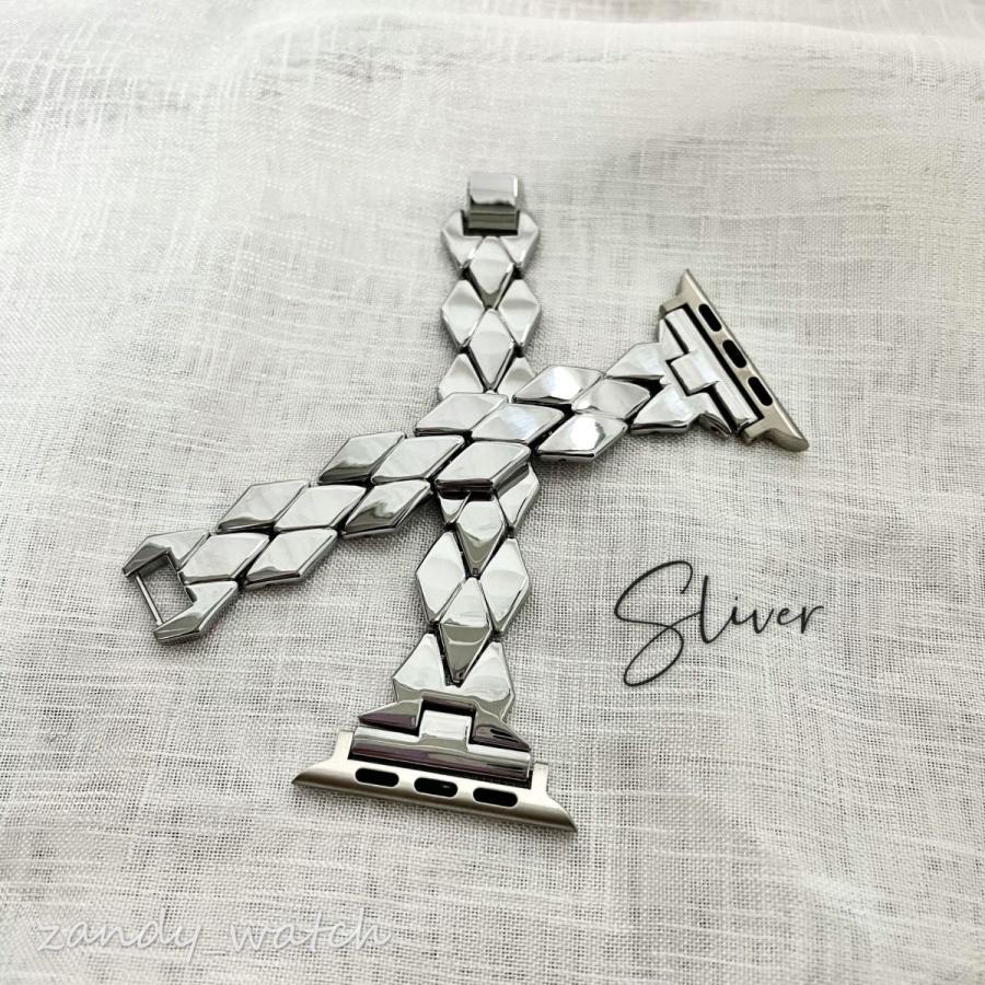 アップルウォッチ バンド 菱形チェーン ベルト メタル Apple Watch series 8 7 SE 6 5 4 3 2 1 可愛い レディース 38mm 40mm 41mm 42mm 44mm 45mm おしゃれ |  | 06