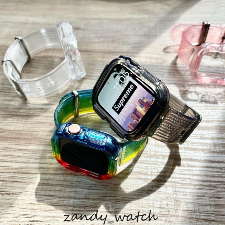 アップルウォッチ バンド クリア ベルト 一体式バンド Apple アップルウォッチ バンド クリア ベルト 一体式バンド Apple