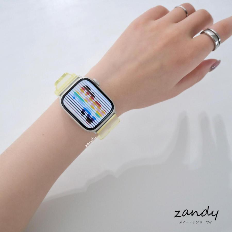 値下✴️超高品質✴オーロラ Aurora✴3.4mm厚95mm✴カスタムハンドル アップルウォッチ バンド クリアオーロラ ベルト Apple Watch series7