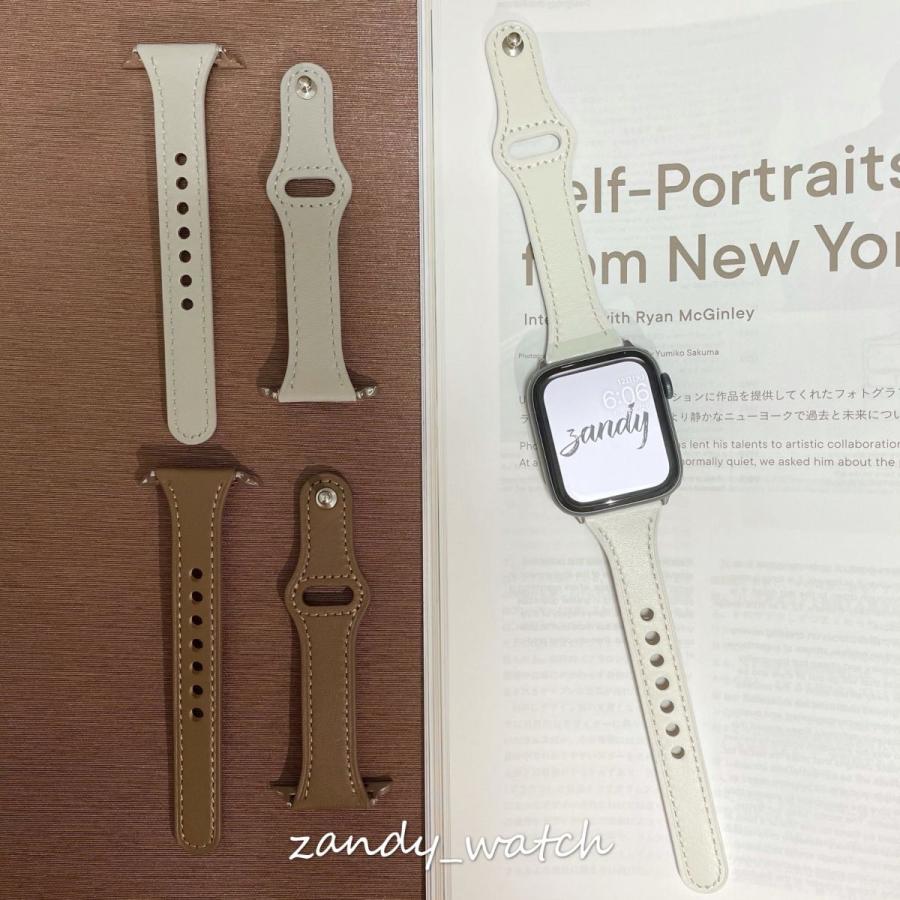 アップルウォッチ バンド レザー 細製 ベルト 本革 Apple Watch series8 7 SE 6 5 4 3 2 1 皮革 おしゃれ レディース 38mm 40mm 41mm 42mm 44mm 45mm 女性人気 |  | 02
