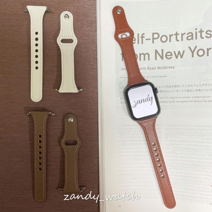 アップルウォッチ バンド レザー 細製 ベルト 本革 Apple Watch series8 7 SE 6 5 4 3 2 1 皮革 おしゃれ レディース 38mm 40mm 41mm 42mm 44mm 45mm 女性人気 |  | 04