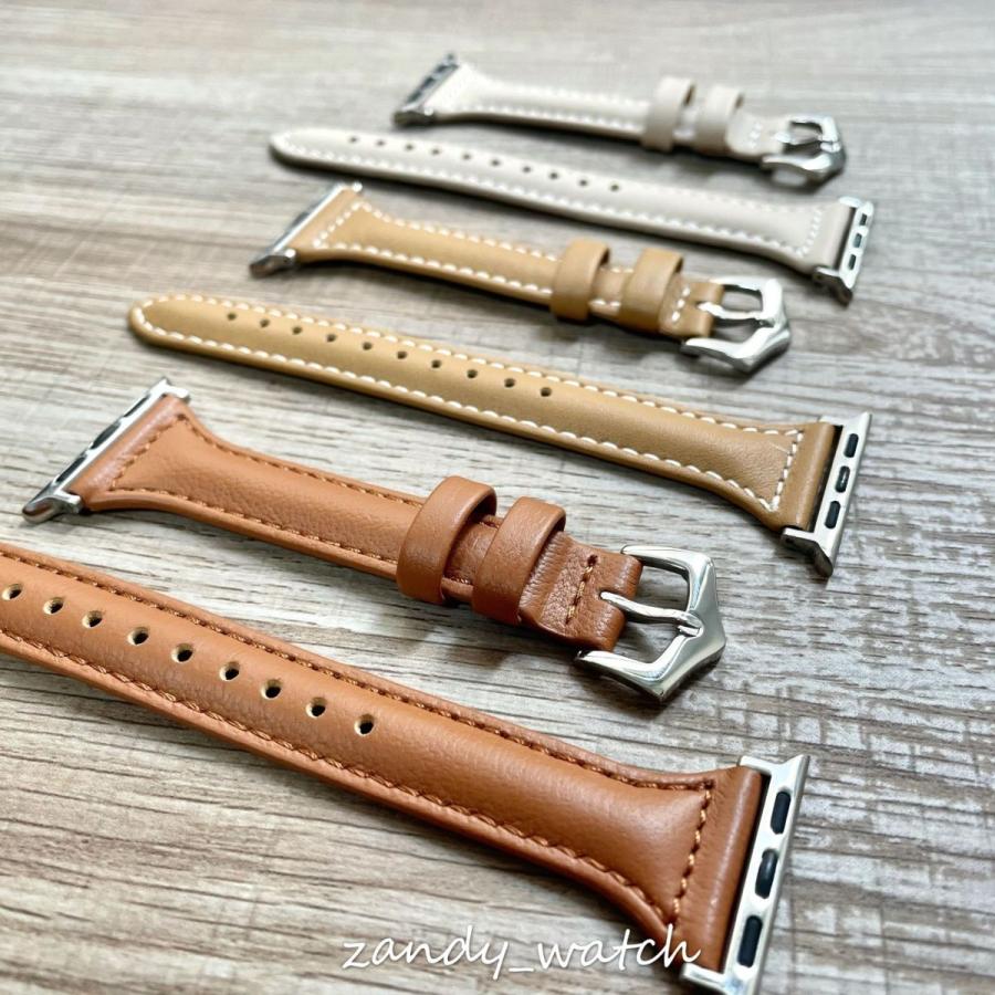 アップルウォッチ バンド レザー 細製 ベルト 本革 Apple Watch series8 7 SE 6 5 4 3 2 1 皮革 おしゃれ レディース 38mm 40mm 41mm 42mm 44mm 45mm 女性人気 |  | 04