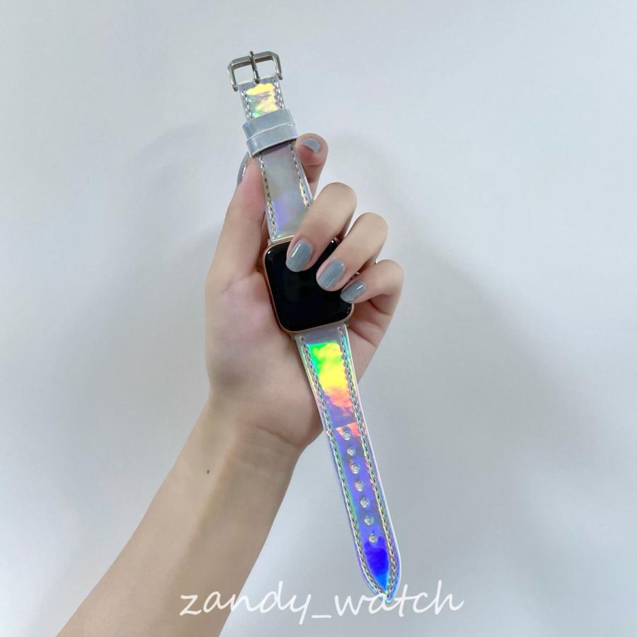 アップルウォッチ バンド レザー ベルト オーロラカラー 皮革 Apple Watch series8 7 SE 6 5 4 3 2 1 おしゃれ レディース 38 40mm 41mm 42mm 44mm 45mm 可愛い |  | 04
