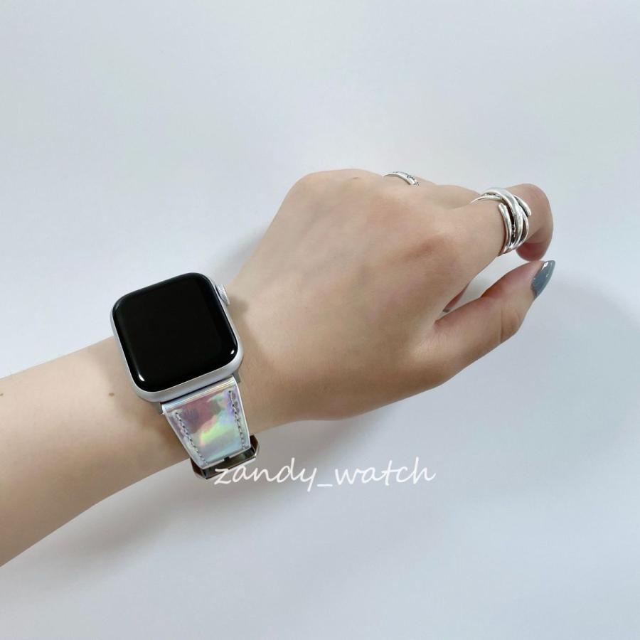 アップルウォッチ バンド レザー ベルト オーロラカラー 皮革 Apple Watch series8 7 SE 6 5 4 3 2 1 おしゃれ レディース 38 40mm 41mm 42mm 44mm 45mm 可愛い |  | 05