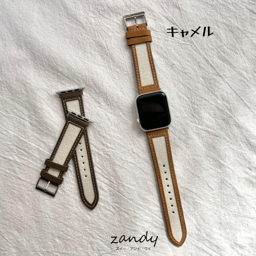 アップルウォッチ バンド レザー キャンバス ベルト 本革 Apple Watch series8 7 SE 6 5 4 3 2 1 おしゃれ レディース メンズ 38mm 40mm 41mm 42mm 44mm 45mm |  | 03