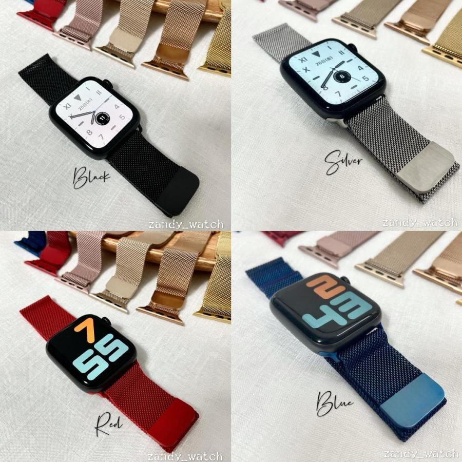 アップルウォッチ バンド ミラネーゼループ ベルト ステンレス Apple Watch series7 SE 6 5 4 3 2 1 おしゃれ 38mm 40mm 41mm 42mm 44mm 45mm マグネット｜zandy｜08