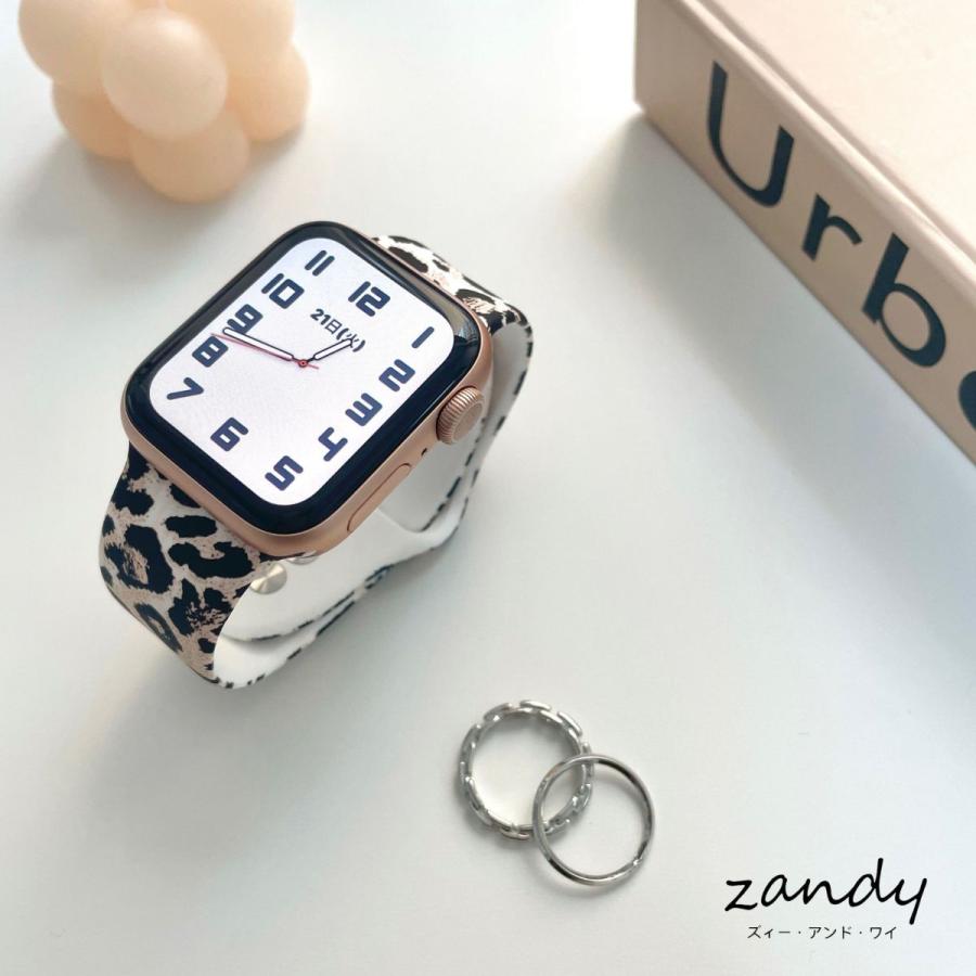 アップルウォッチ バンド ラバー シリコン ベルト スポーツバンド Apple Watch series7 SE 6 5 4 3 2 1  レオパード柄 可愛い 38mm 40mm 41mm 42mm 44mm 45mm |  | 02