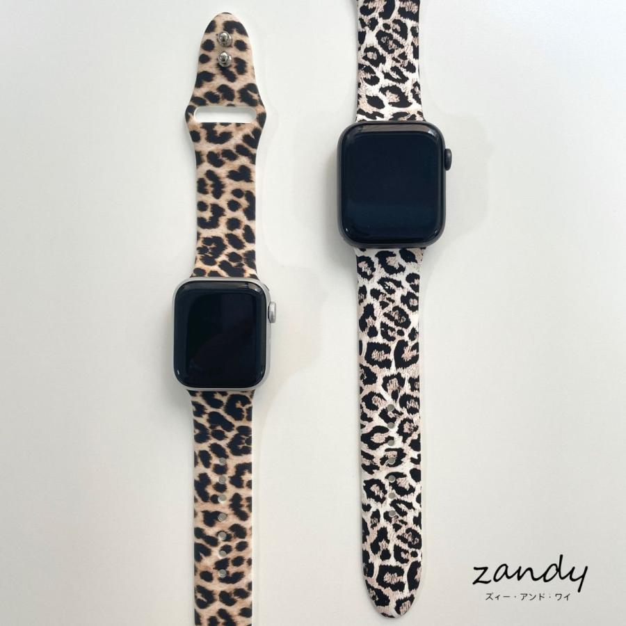 アップルウォッチ バンド ラバー シリコン ベルト スポーツバンド Apple Watch series7 SE 6 5 4 3 2 1  レオパード柄 可愛い 38mm 40mm 41mm 42mm 44mm 45mm |  | 06