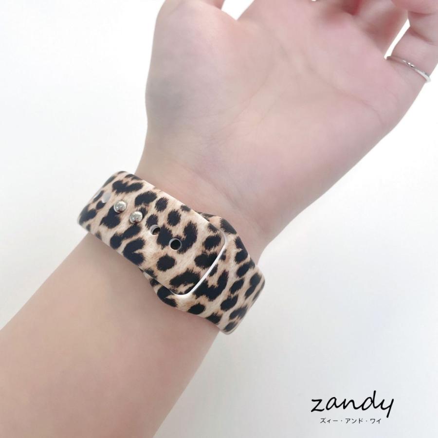 アップルウォッチ バンド ラバー シリコン ベルト スポーツバンド Apple Watch series7 SE 6 5 4 3 2 1  レオパード柄 可愛い 38mm 40mm 41mm 42mm 44mm 45mm |  | 08