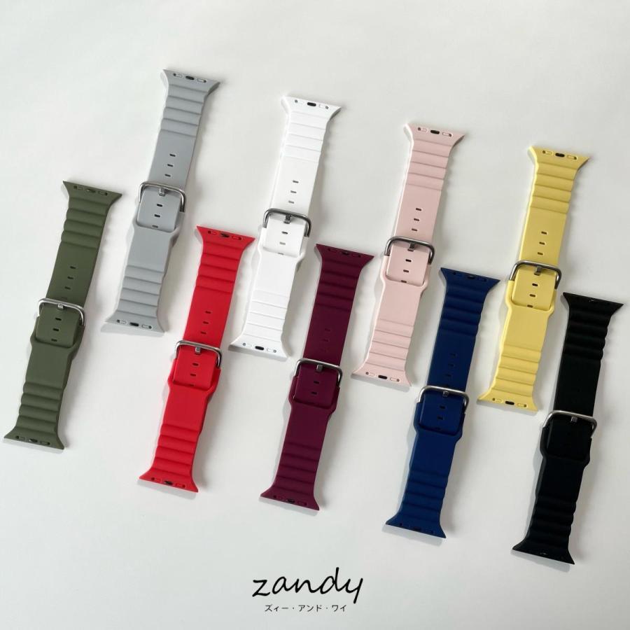 アップルウォッチ バンド ラバー シリコン ベルト スポーツバンド Apple Watch series7 SE 6 5 4 3 2 1 日のスポーツ 38 40 41 42 44 45 シルバーバックル |  | 09