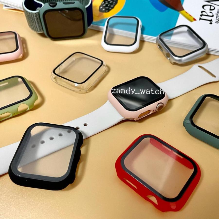 アップルウォッチ ケース カバー フル マットハードケース 全面保護 ガラスフィルム Apple Watch series8 7 SE 6 5 4 3 2 対応 38mm 40mm 41mm 42mm 44mm 45mm |  | 01