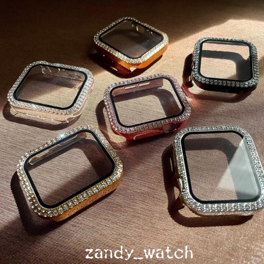 アップルウォッチ ケース カバー ストーン付き ハード 全面保護 ガラスフィルム Apple Watch series8 7 SE 6 5 4 3 2 おしゃれ 38 40 41 42 44 45mm キラキラ |  | 02