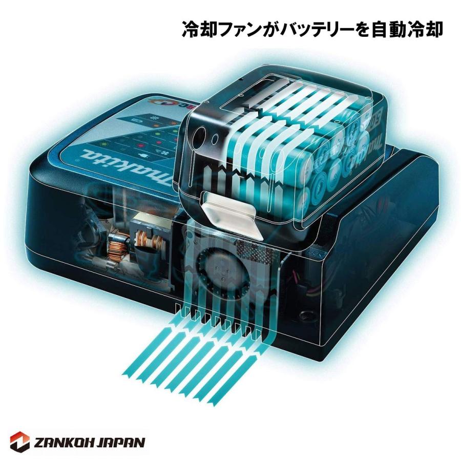 マキタ バッテリー 充電器 セット 18V 純正 BL1850B ＆ DC18RC MAKITA 5.0Ah リチウムイオン 残容量表示 自己故障診断機能 急速充電器｜zankoh-japan｜16