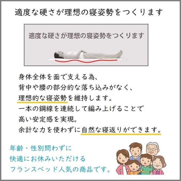 フランスベッド お得なベッドセット エディ セミダブル 【送料・開梱組立設置無料】TW-010α付き 人気マットレスとフレームEY-01Fのセット販売商品_7
