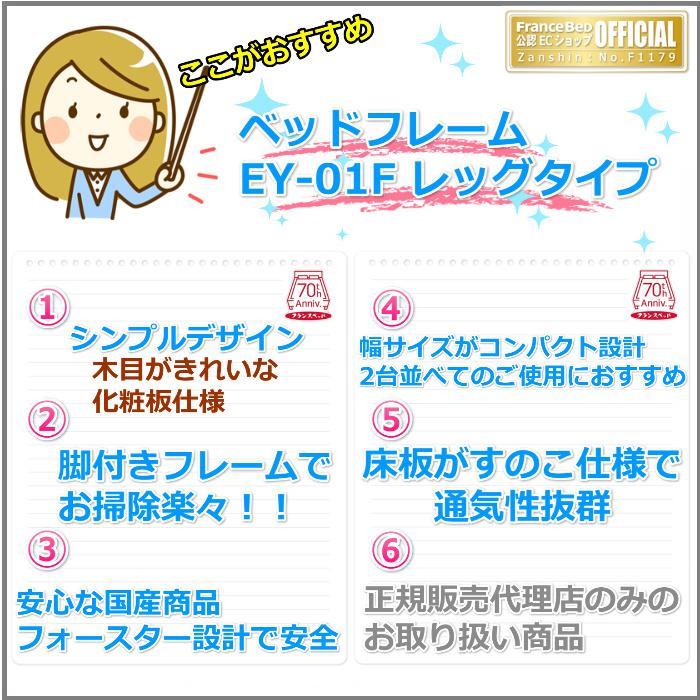 フランスベッド ベッドフレーム エディ シングル 【送料・開梱組立設置無料】脚付きベッドフレーム エディ EY-01F レッグタイプ　NA色_1