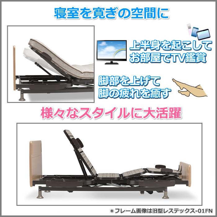 フランスベッド - 電動リクライニング寝台 レステックス101F 2原動機 マットレス RX-THF付き添い人 シングル【開梱精神的な統合取りつける】背上ぼり・脚上ぼり役立つこと