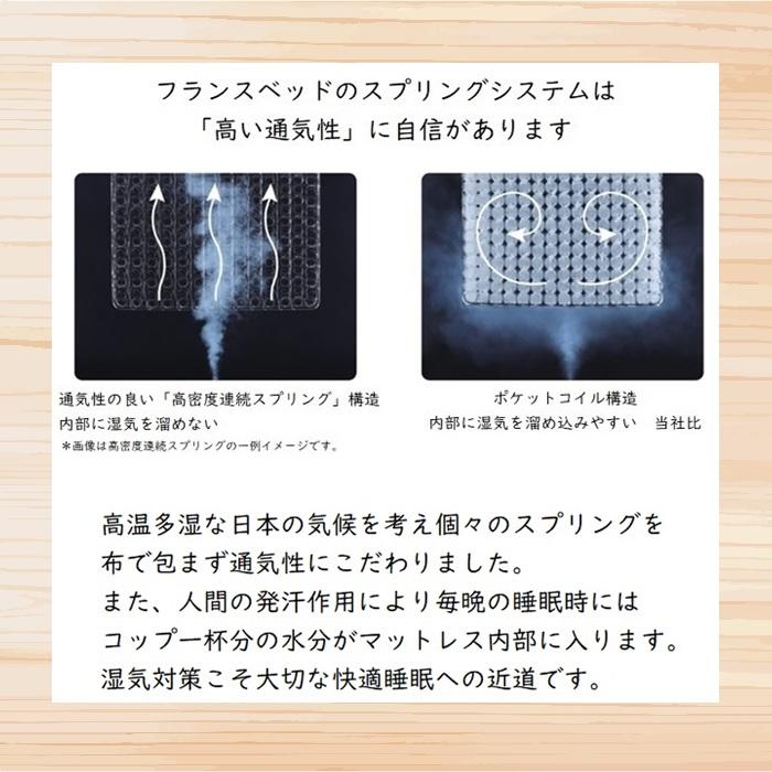 【東京23区/神奈川県・埼玉県の一部地域限定】フランスベッド 脚付きマットレスセット シングル 玄関先お渡しでお買い得！ 寝装品3点パック付き｜zanshin｜06