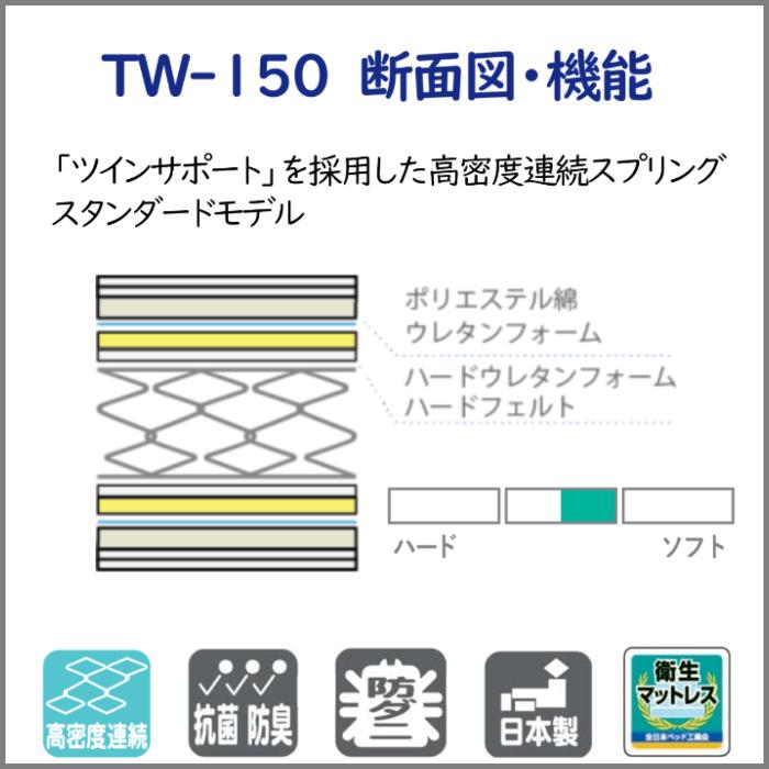 【寝装品2点セットプレゼント！】フランスベッド マットレス TW-150 シングルサイズ【搬入開梱設置無料】やや硬めな寝心地 TW-100 TW150 人気 ツインサポート_9