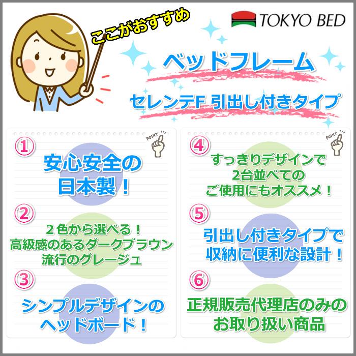 東京ベッド 引き出し付きベッドフレーム セレンテFD ダブルサイズ