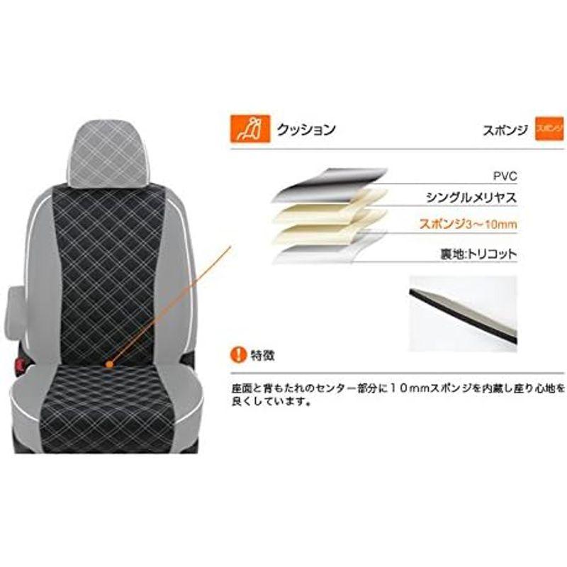 クラッツィオ　シートカバー　アトレーワゴン　キルティング　S300G系　ブラウン×アイボリーステッチ　ディアスワゴン　Clazzio　ED-