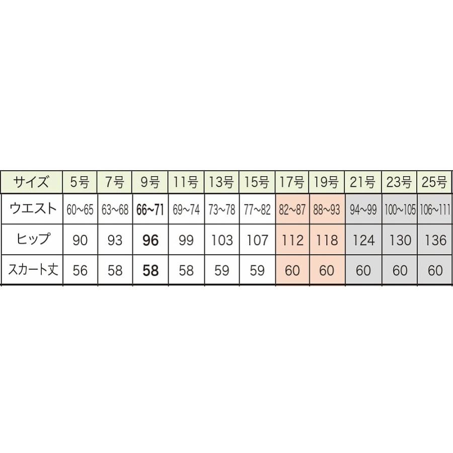 【取り寄せ】enjoie アンジョア Aラインスカート(58cm丈) 51417 (ZQ101) 17・19号 オールシーズン ...