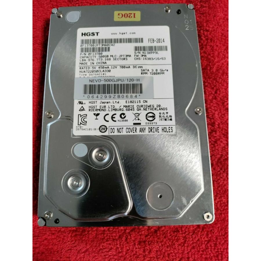 HUA722050CLA330、PN 0F13700、MLC JPT3MA、日立500GB SATA 3.5ハードドライブ ...