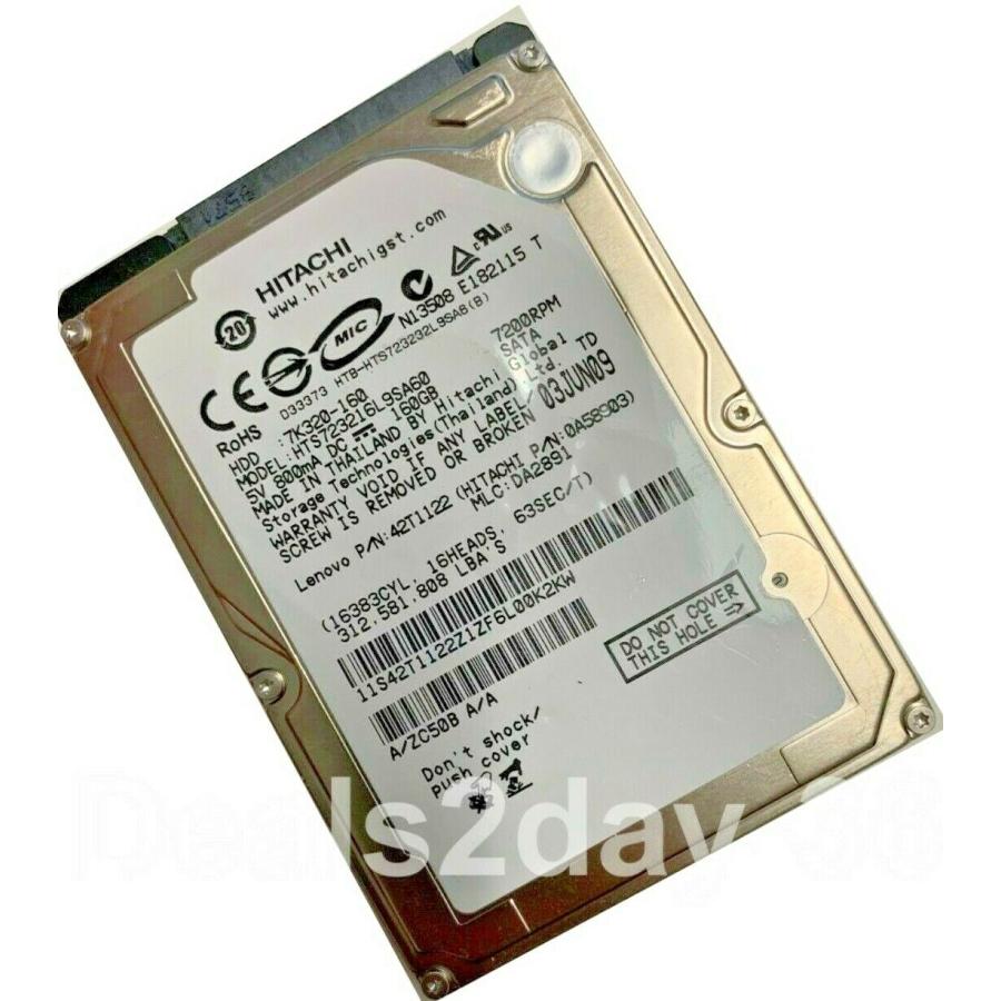 日立HTS723216L9SA60 160GB SATA 2.5ハードドライブラップトップ