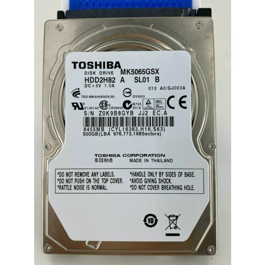 東芝MK5065GSX 500GB 5400RPM SATA 2.5 ""ノートパソコンHDDハードディスクドライブ ...