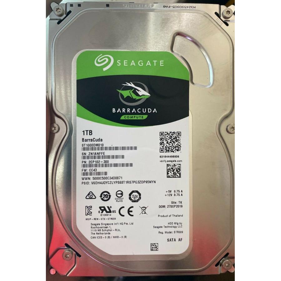 シーゲート Barracuda ST1000DM003 1 TB、内部、7200rpm、3.5インチハードドライブ ...