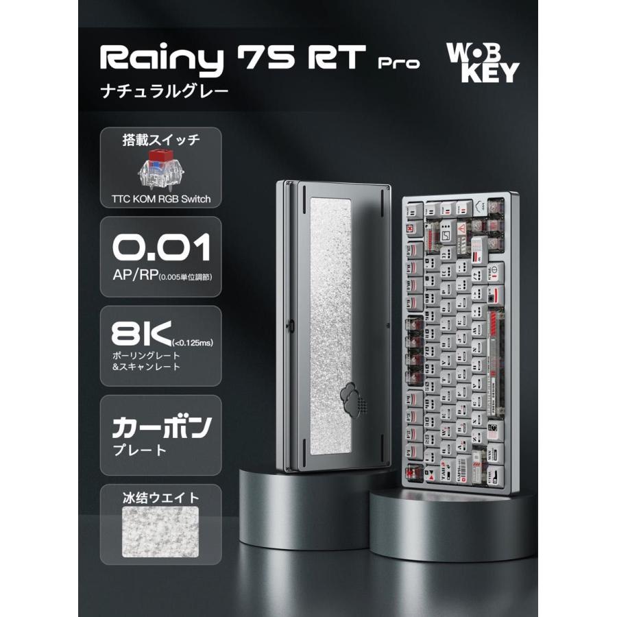【新品】WOBKEY Rainy75 RT Proモデル ナチュラルグレー WOBKEY Rainy75 RT Pro PRT75GREY [ナチュラルグレー] 価格比較