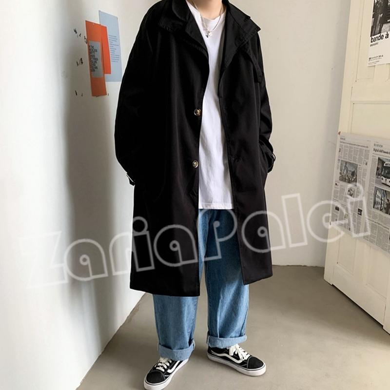 メンズ コート トレンチコート ワイドシルエット 秋新作 ロングコート ゆったりサイズ ロング丈 大きいサイズ オータムコート ジャケット アウター 春 秋 秋物 激安 新作