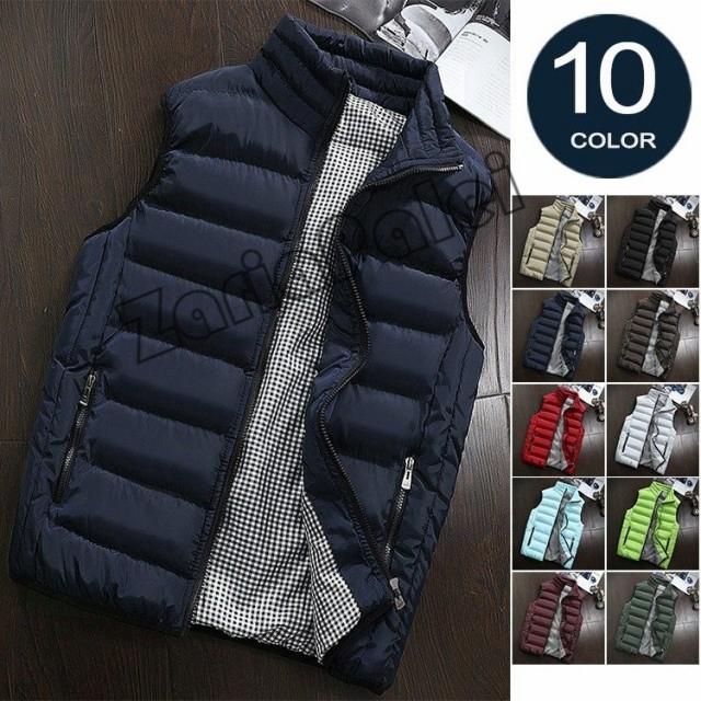 中綿ベスト メンズ ベスト ダウンベスト アウター 無地 軽量 ベストジャケット 暖かい 秋冬 中綿入り Enish