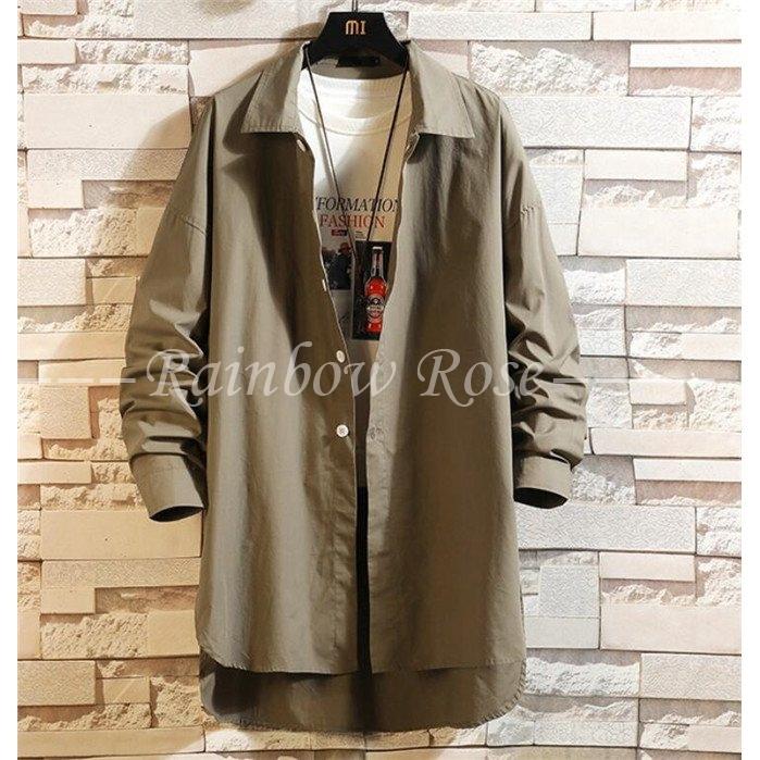 トレンチコート メンズ ロングシャツ 薄手 スプリングコート カジュアル ジャケット アウター コート 紳士 秋 冬 メンズファッショ 新品未使用