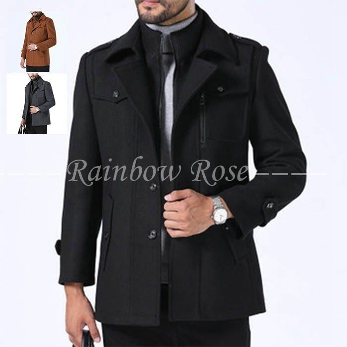 メルトンコート ショート丈 メンズ ウール混 コート ウール メルトン トレンチコート 防寒 秋 秋物 コーデ 冬 冬物 年中無休
