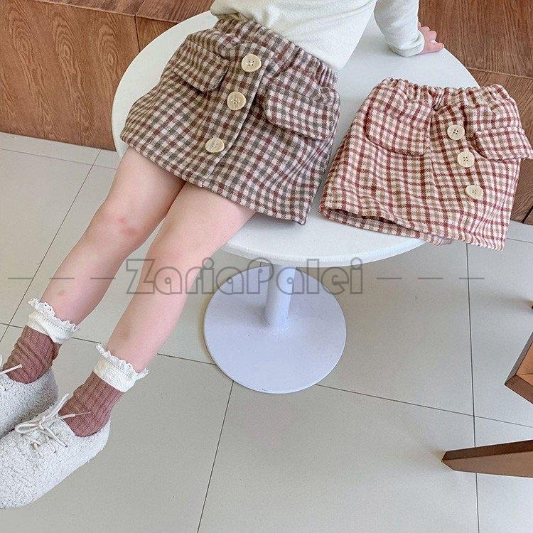 2色子供服 定番から日本未入荷 スカート 春秋 チェック柄 ミニ丈 カジュアル ボトムス 学園風 入学式80 130 女の子 きれいめ キッズ 切り替え ゆったり 卒園式 可愛い