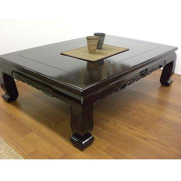 天然木花梨のうるし塗装座卓