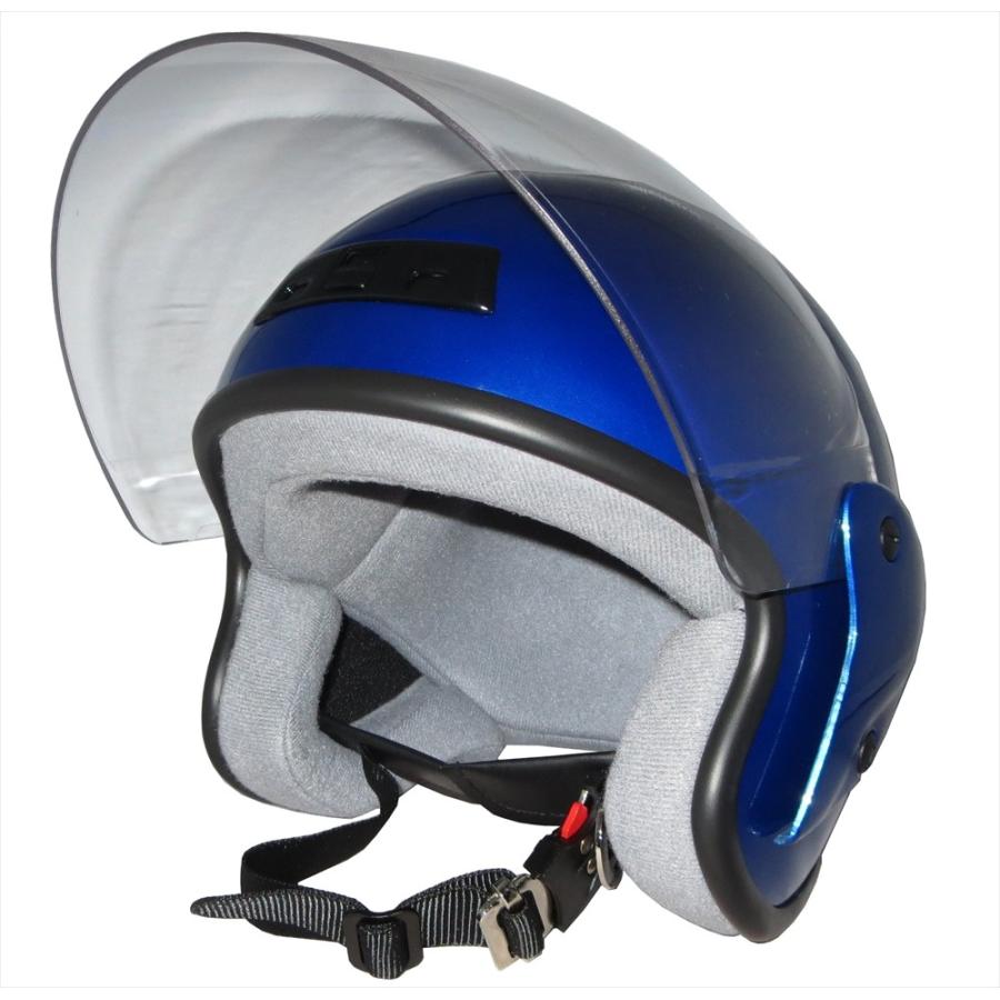 ZK-400 ジェットヘルメット（メタリックブルー）SG公認 全排気量対応 UVカットハードコート済みシールド付属 金属ホルダー 新基準バックル採用 : ZK-400BL:ザワキタオートパーツ - 通販 - Yahoo!ショッピング
