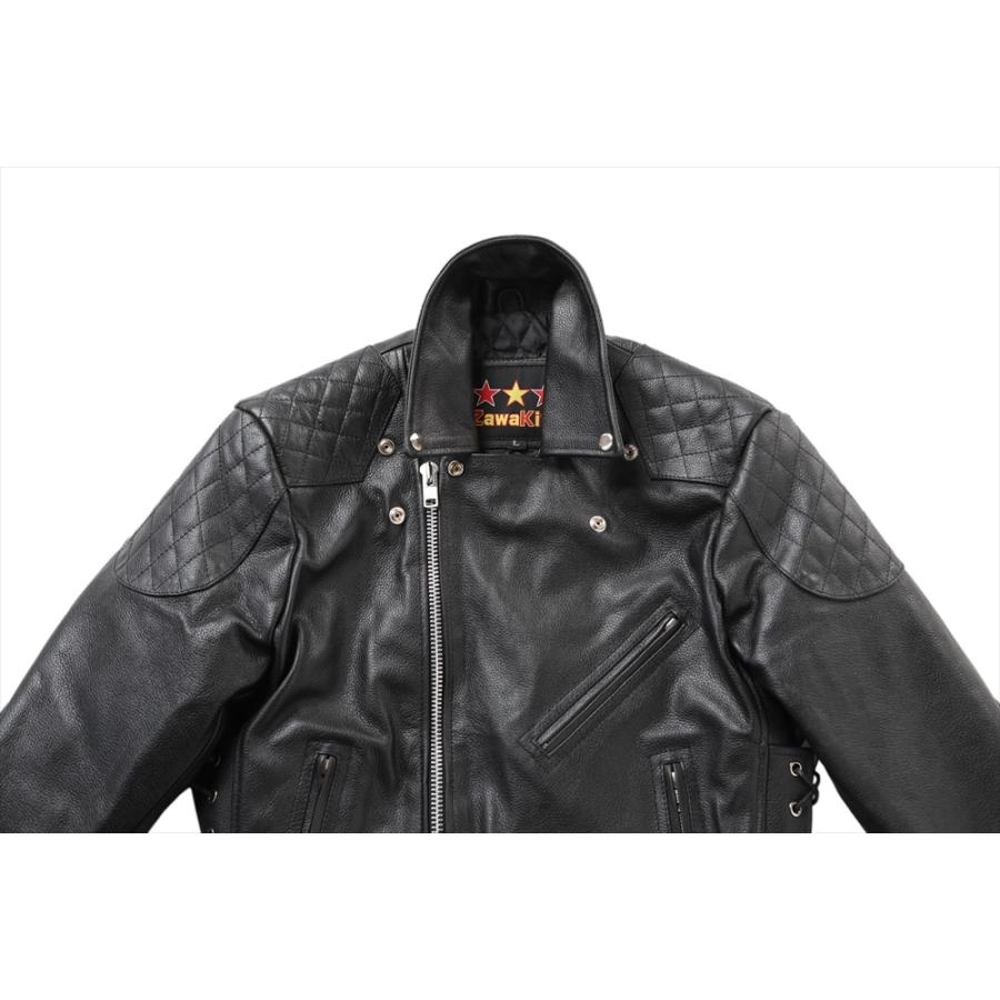 ザワキタ ポイント5倍！本革ライダース（編上げサイドダブル）しなやか