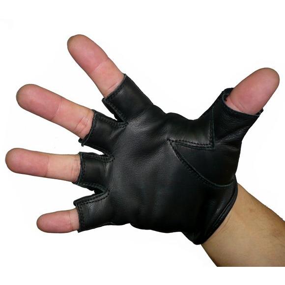 ザワキタ 本革フィンガーレスグローブ（ブラック）全国送料サービス