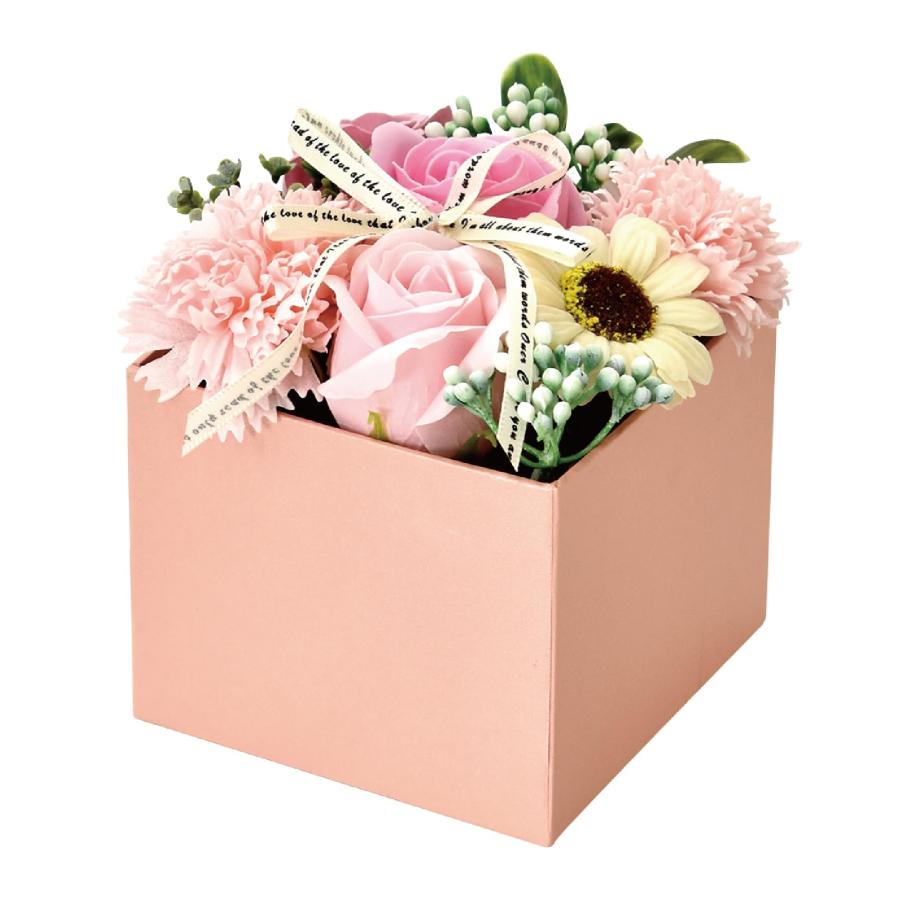 ポピー名古屋 ソープフラワー シャボンフラワー 造花 フラワーボックス バラ ボックス 約12cm S-210 ピンク