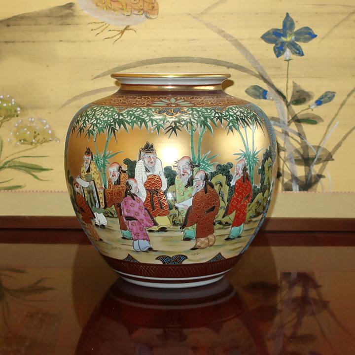 九谷焼 花瓶 陶器 本金割取人物 錦生作 : ZAZU&CO. - 通販 九谷焼 花瓶 陶器 本金割取人物 錦生作 : ZAZU&CO. - 通販